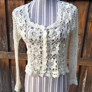 Vintage Handmade Crochet Cardigan